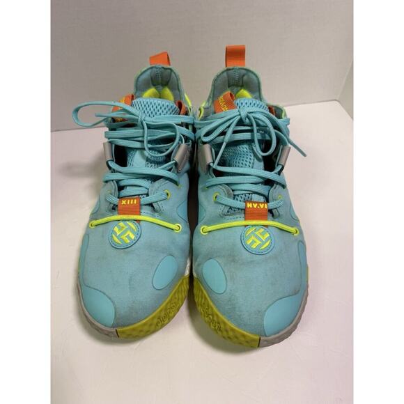 Adidas James Harden Vol. 6 Pulse Aqua Solar 1/2 Dozen Men’s Size 8.5 Sneakers - Picture 2 of 6